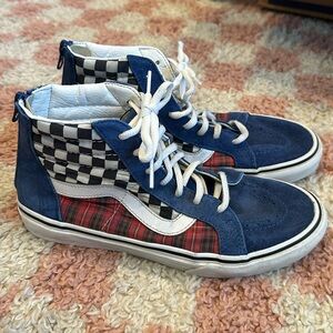 Vans Kids Sk8-Hi Zip Checker Plaid sneakers